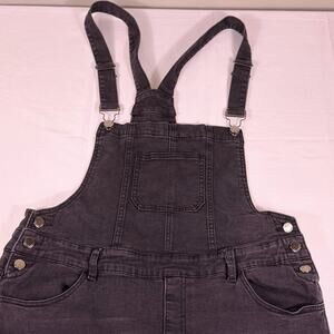 Love Moda Women’s Charcoal Black Denim Overalls Size 1X